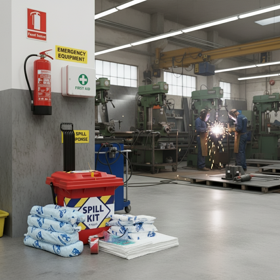 Mobiele kar met volledig uitgeruste spill kit, Absorptieshop.nl