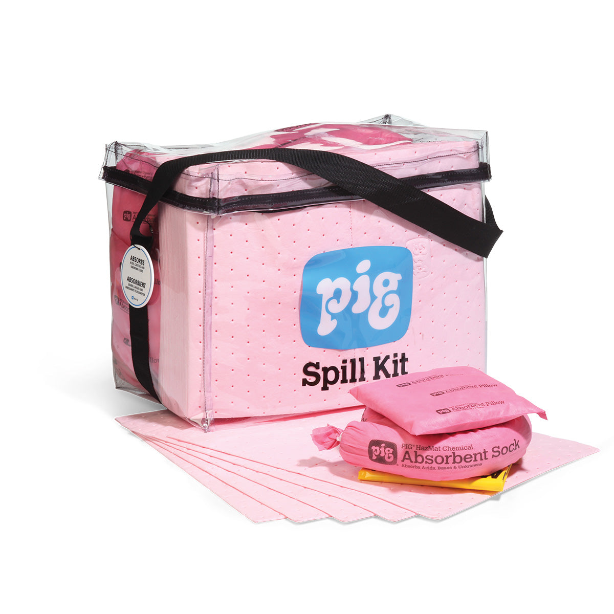 PIG chemie spill kit in draagtas voor zuren, logen en gevaarlijke vloeistoffen