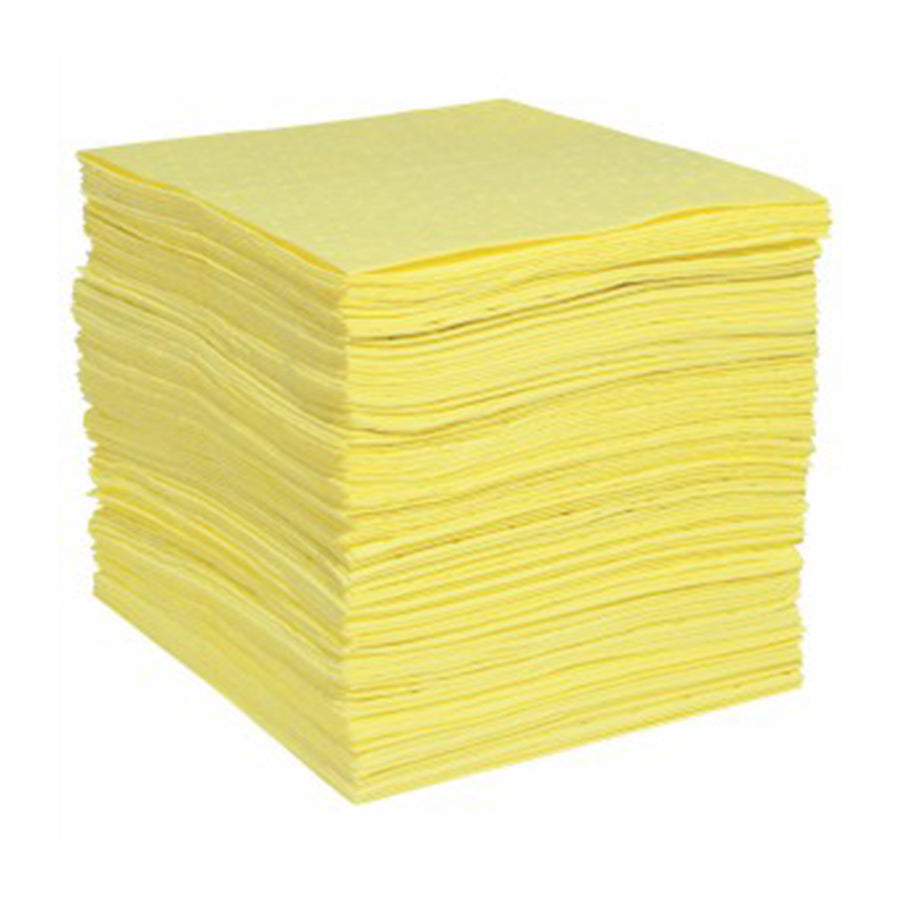 Stapel gele chemische absorptiedoeken