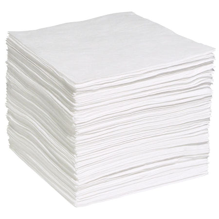 Stapel van 200 witte absorptiedoeken voor olielekkages
