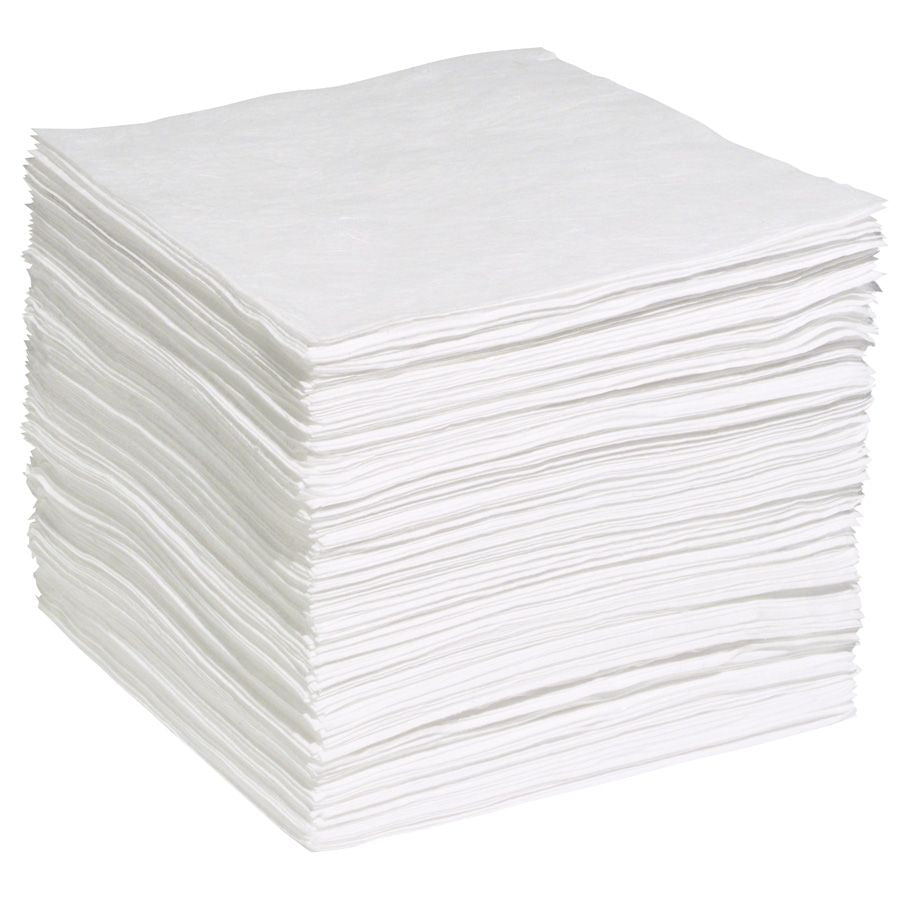 Stapel van 200 witte absorptiedoeken voor olielekkages
