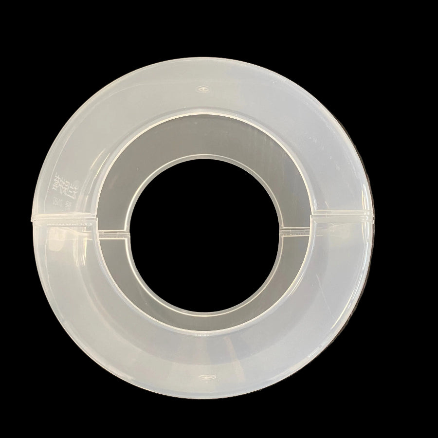 Zijaanzicht doorzichtige flensbeschermer voor buizen met maximaal 12 cm als diameter