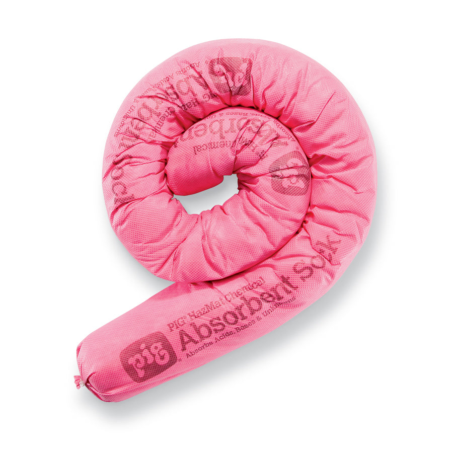 Roze opgerolde chemische absorptiesok