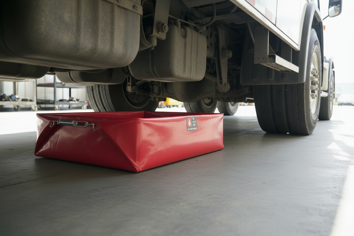 Lekbak 100x100x20 onder vrachtwagen - groter