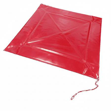 Lekbak open bovenaanzicht rood, opvouwbare olie lekbak, absorptieshop