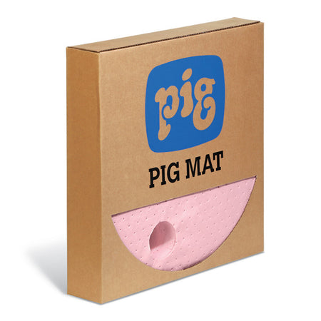 Doos van PIG MAT met roze absorptiemat zichtbaar aan de voorkant.