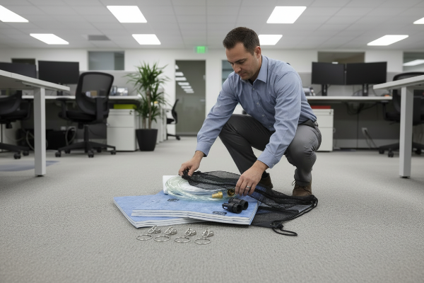 Accessoires van PIG lekkageset, opvangsusteem plafond, absorptieshop