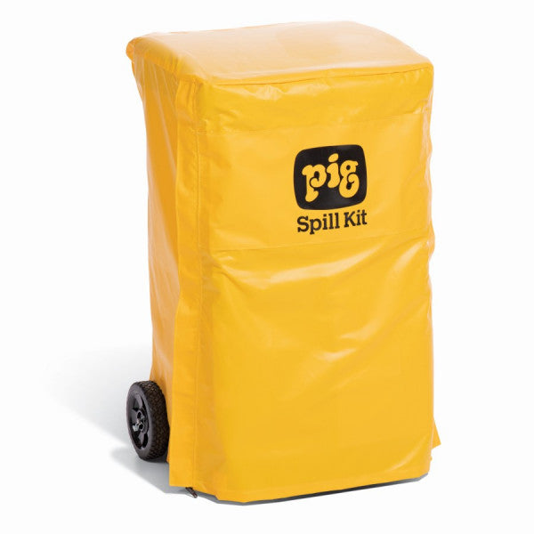Gele beschermhoes voor de PIG® Large Spill Caddy die de spill kit beschermt tegen stof, vuil en vocht tijdens opslag.