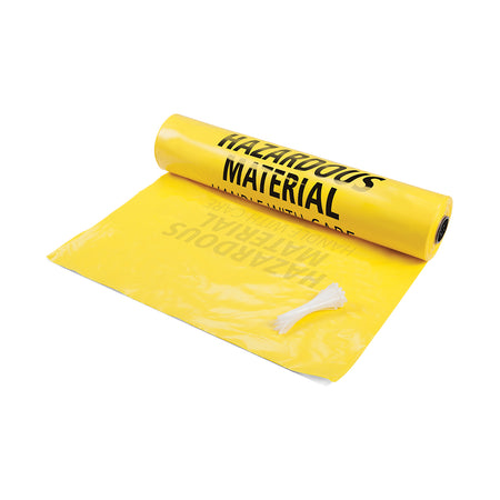 Gele PIG® heavy-duty afvalzakken voor chemisch verontreinigd afval met zelfsluitende bevestigingsbanden