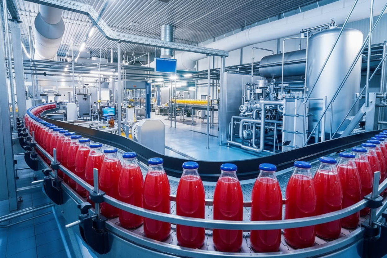 Rode sap fabriek