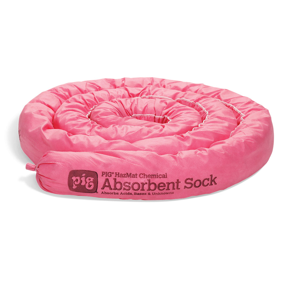 Lange roze opgerolde chemische absorptiesok