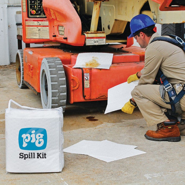 Olie spill-kit in doorzichtige tas van 15 liter, handig om te dragen, kopen bij absorptieshop.nl