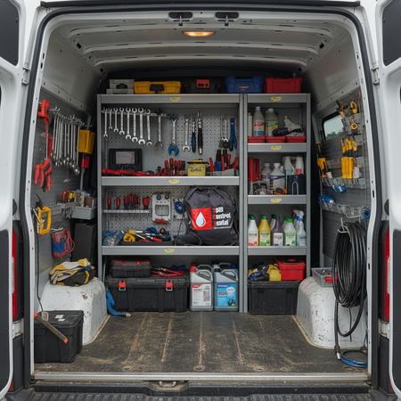 Spill kit rugzak in servicebusje monteur